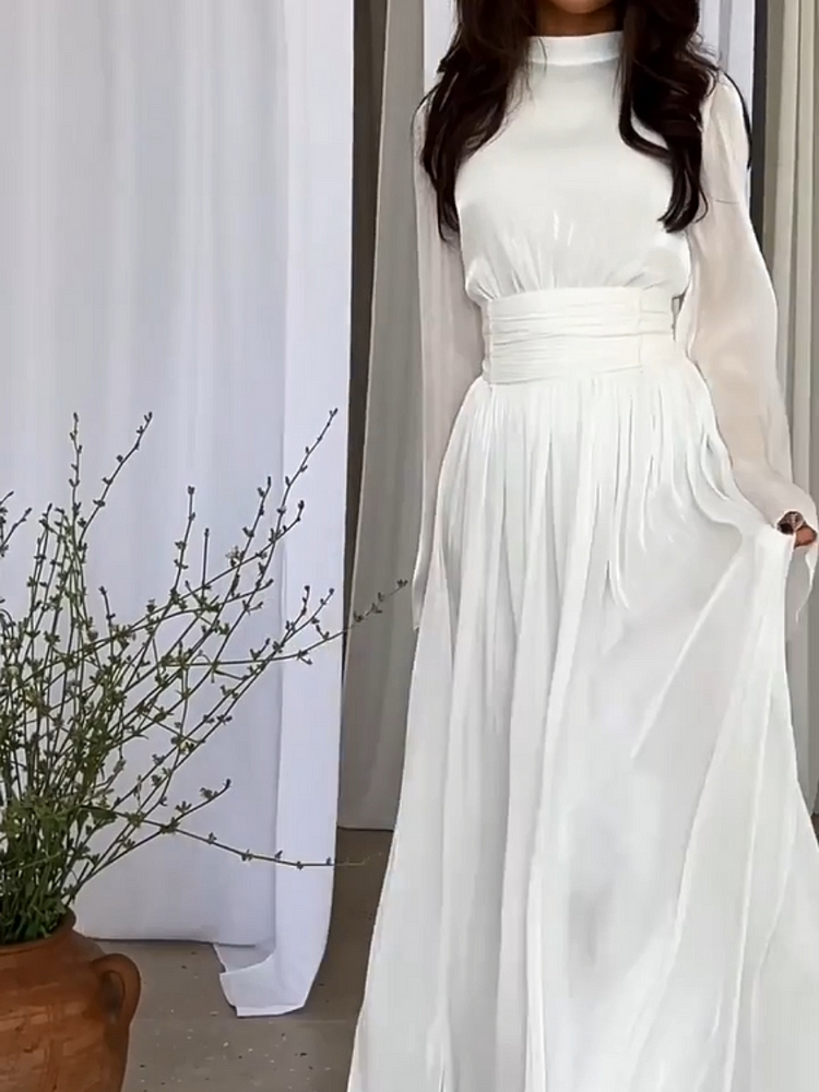 Fantazyjna maxi sukienka z płynącym krojem – Valentina-Biały-S-Trend Polska