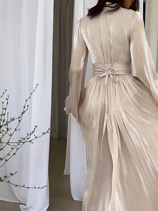 Fantazyjna maxi sukienka z płynącym krojem – Valentina-Biały-S-Trend Polska