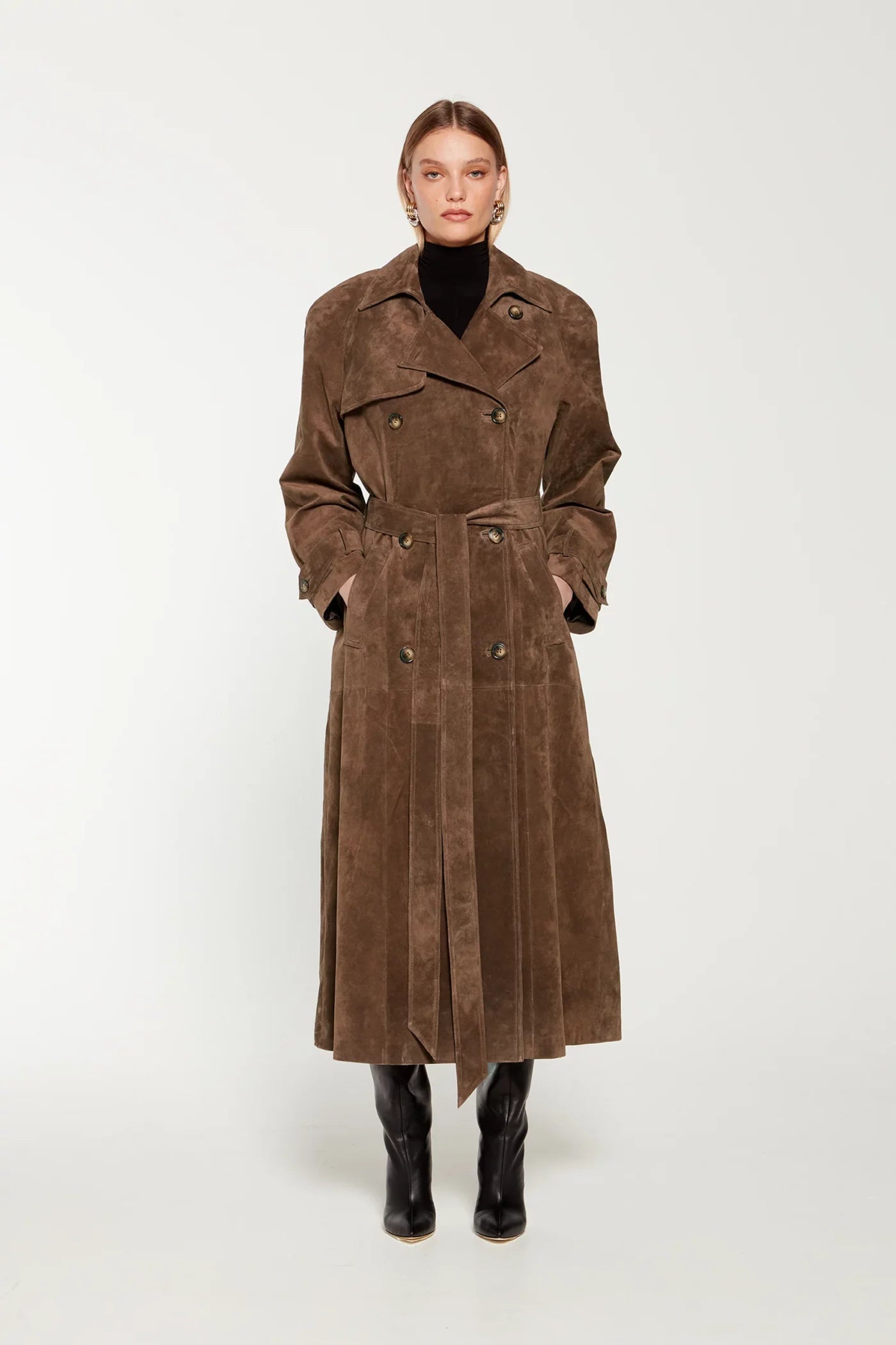 Faux Suede Zimowa Kurtka dla Kobiet - Sorina-S-Trend Polska