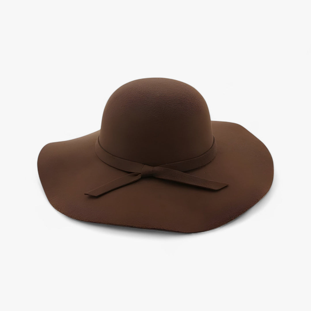 Fedora damski kapelusz z wełnianego filcu – Marveil-Ciemnobrązowy-Trend Polska