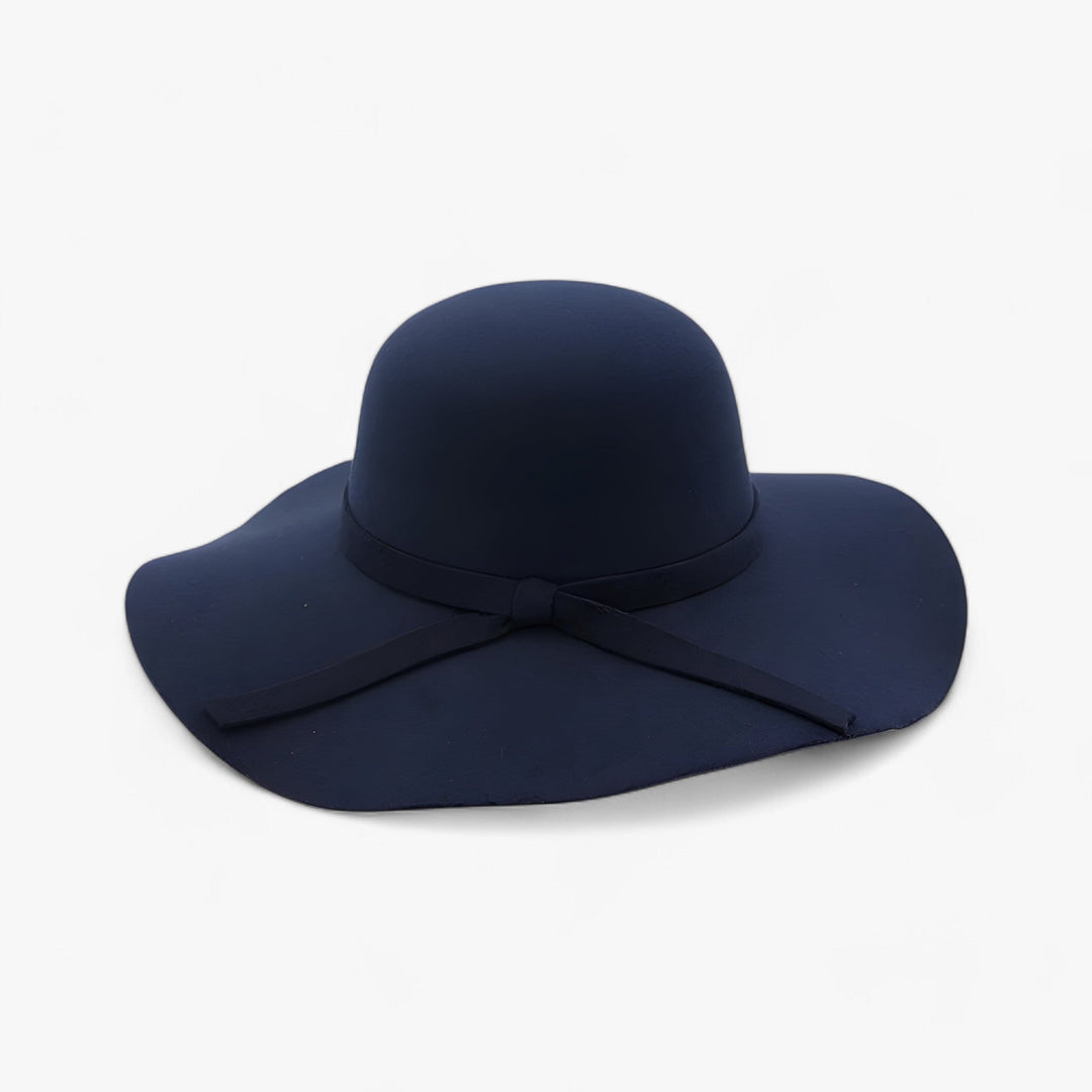 Fedora damski kapelusz z wełnianego filcu – Marveil-ciemnoniebieski-Trend Polska