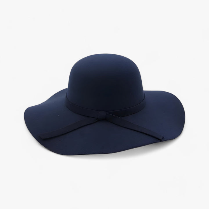 Fedora damski kapelusz z wełnianego filcu – Marveil-ciemnoniebieski-Trend Polska