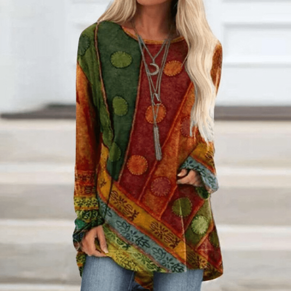 Femininny sweter na jesień o vintage'owym klimacie – Elisa-Ziel Czerwony-S-Trend Polska