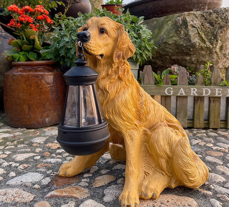 Figurka psa na energię słoneczną z oświetleniem LED - LumiPup-Golden Retriever-Trend Polska