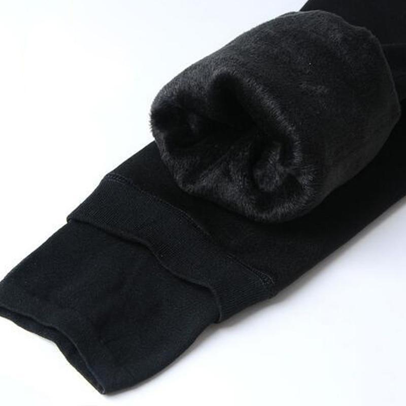 Fleece Podszewkowane Legginsy Zimowe - Elsa-Czarny-S-Trend Polska
