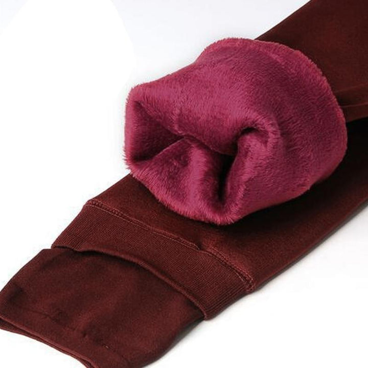 Fleece Podszewkowane Legginsy Zimowe - Elsa-Czerwony-S-Trend Polska