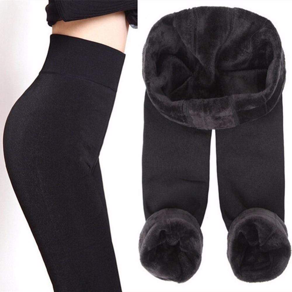 Fleece Podszewkowane Legginsy Zimowe - Elsa-Niebieski-S-Trend Polska