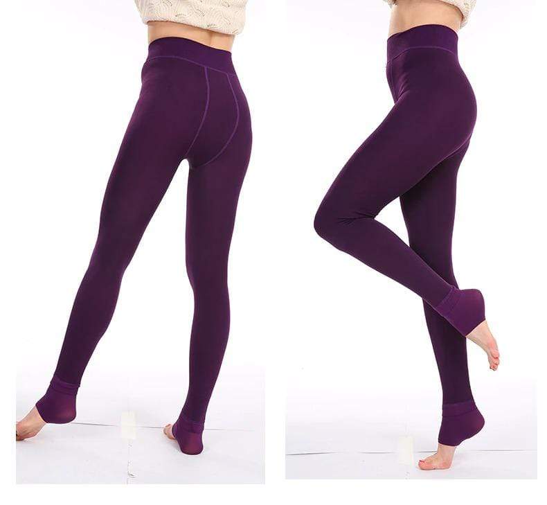 Fleece Podszewkowane Legginsy Zimowe - Elsa-Niebieski-S-Trend Polska