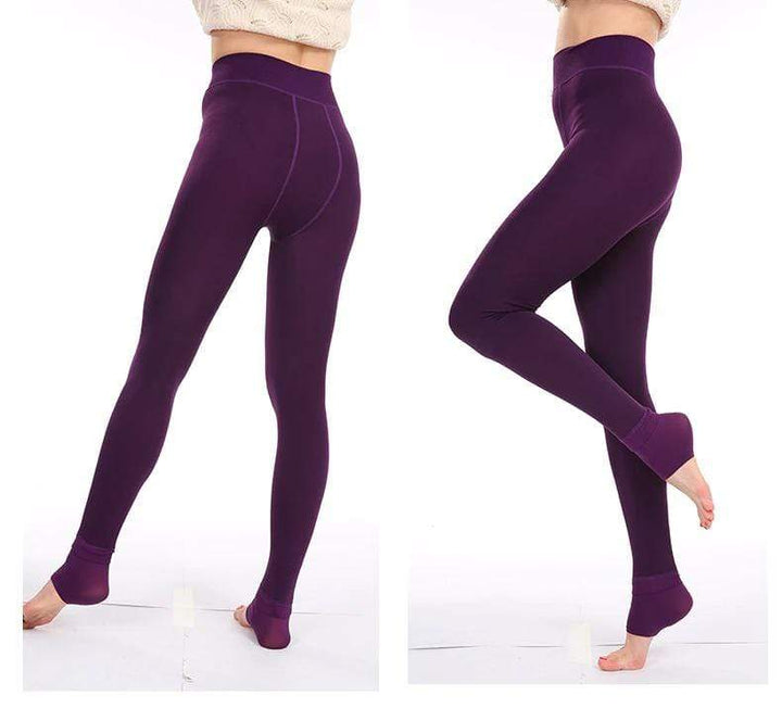Fleece Podszewkowane Legginsy Zimowe - Elsa-Niebieski-S-Trend Polska