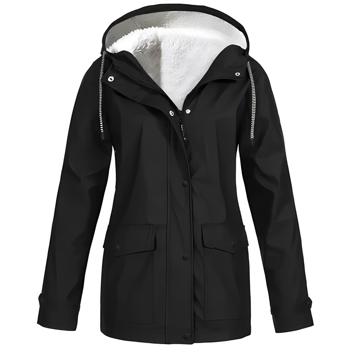 Fleecová podšitá dámská pláštěnka - WarmWarder-Czarny-S-Trend Polska