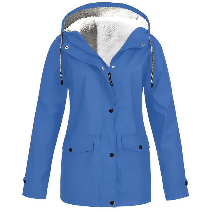Fleecová podšitá dámská pláštěnka - WarmWarder-Niebieski-S-Trend Polska
