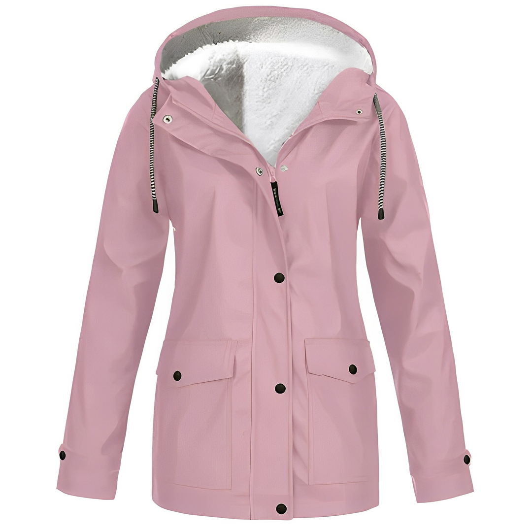 Fleecová podšitá dámská pláštěnka - WarmWarder-Różowy-S-Trend Polska