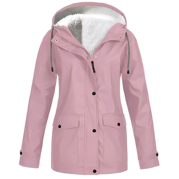 Fleecová podšitá dámská pláštěnka - WarmWarder-Różowy-S-Trend Polska