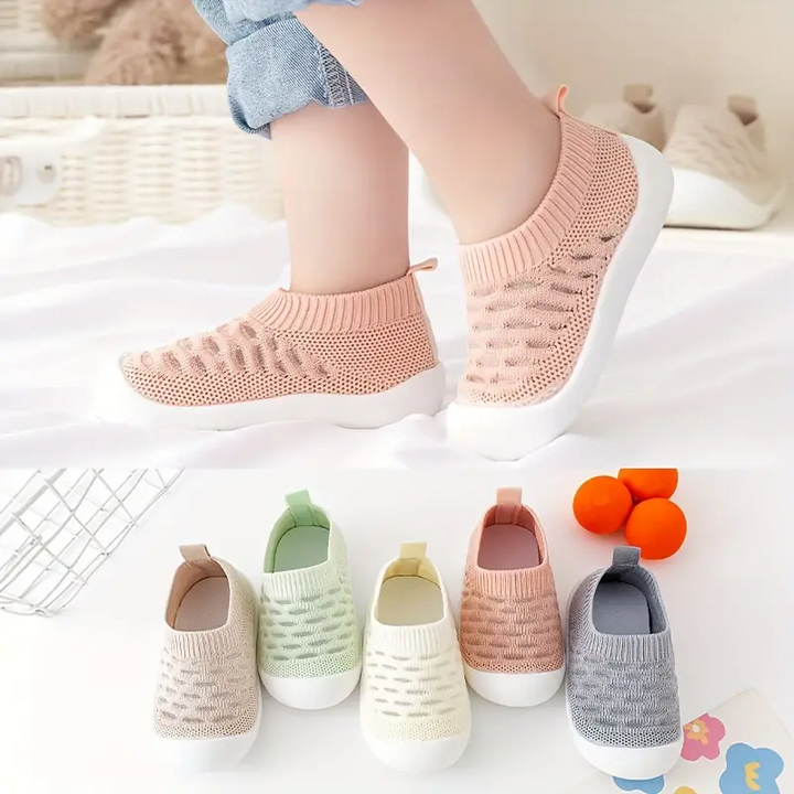 FlexiSteps – Oddychające Białe Buty Bez Nakładek dla Maluchów-Różowy-18-19-Trend Polska
