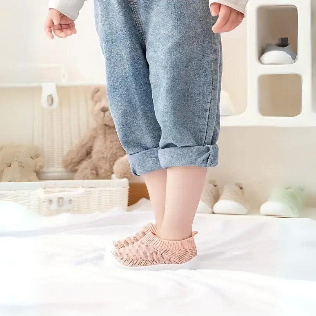 FlexiSteps – Oddychające Białe Buty Bez Nakładek dla Maluchów-Różowy-18-19-Trend Polska