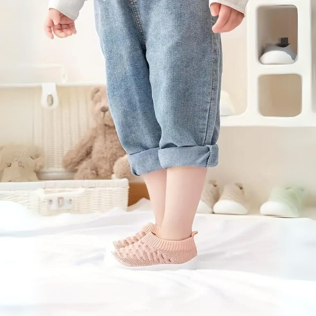 FlexiSteps – Oddychające Białe Buty Bez Nakładek dla Maluchów-Różowy-18-19-Trend Polska