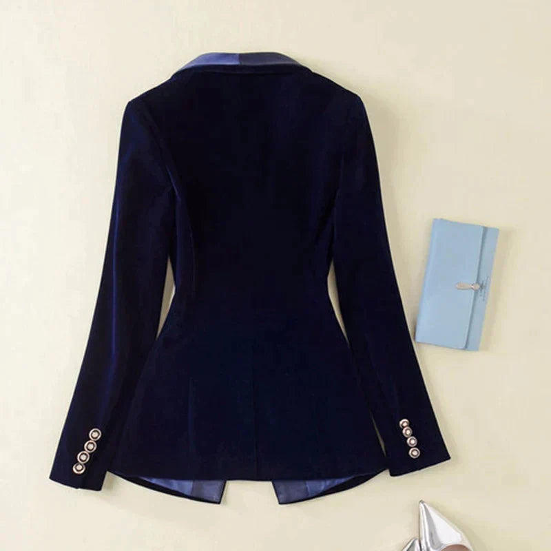 Flurowana damska marynarka - Vivienne-Czarny-XS-Trend Polska