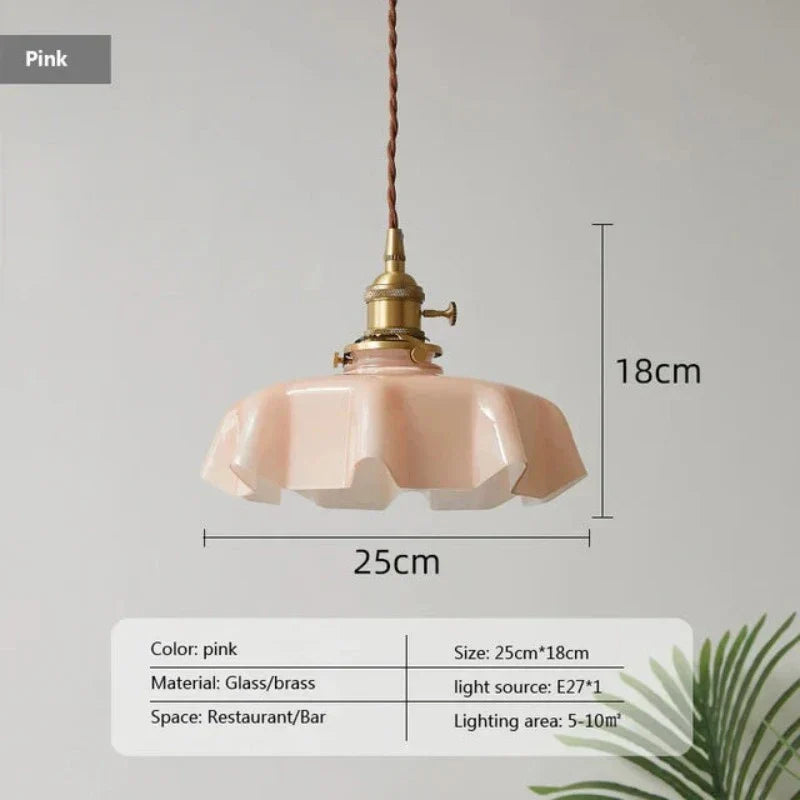 Franska mosiężna lampa wisząca - BrassChic-Różowy-Ciepły dowcip-Trend Polska