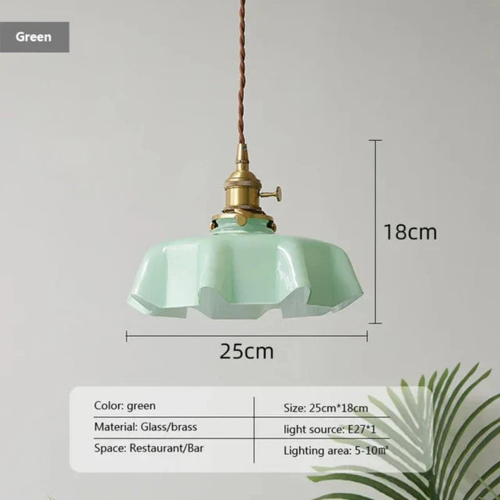 Franska mosiężna lampa wisząca - BrassChic-Zielony-Ciepły dowcip-Trend Polska