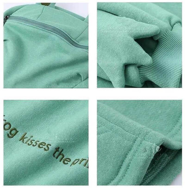 Unisexowy sweter z kapturem z designem żaby – Froggy