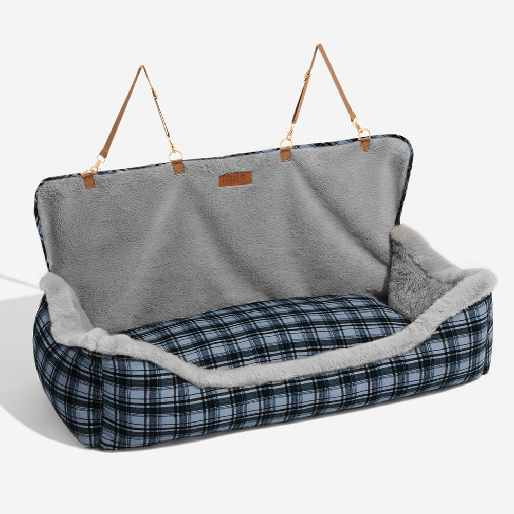 Futro fotel samochodowy dla zwierząt – RideSafe CozySeat-Szary-Singiel-Trend Polska