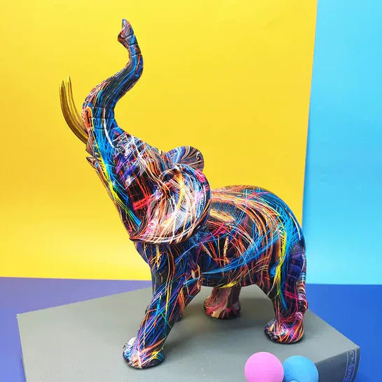 Gekleurde Olifant Sculptuur - ColorSplash-Trend Polska