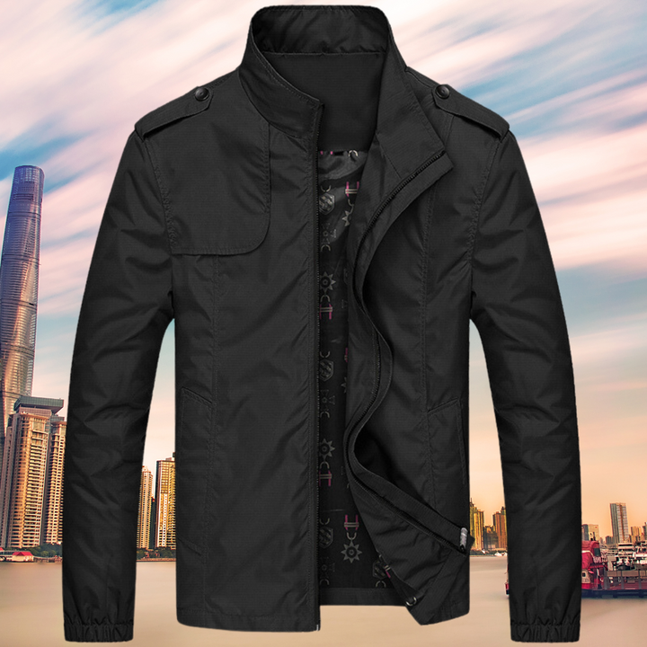 GENTI Oxford Mid-Coat | Nowoczesna kurtka wodoodporna i wiatroszczelna dla mężczyzn-Czarny-M-Trend Polska