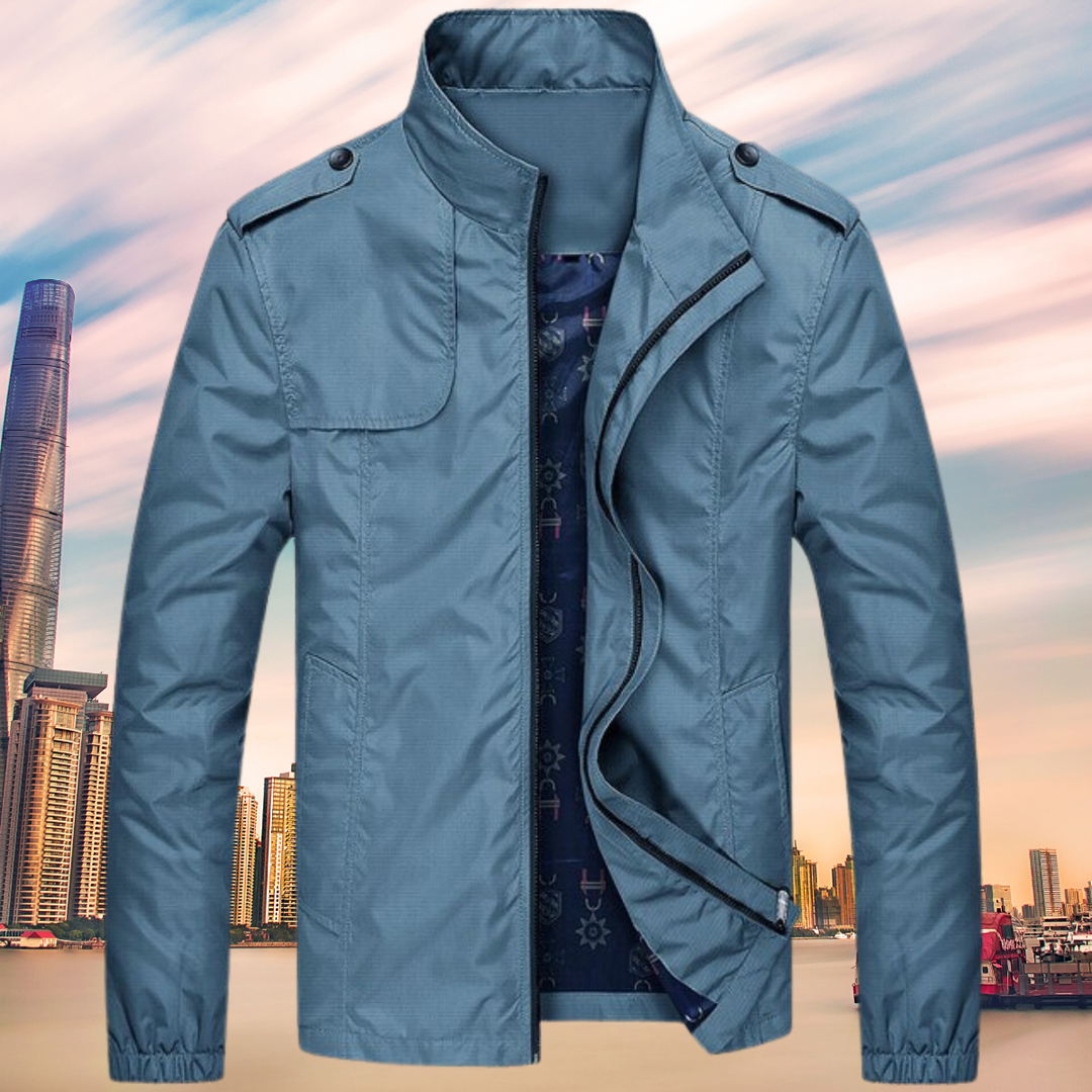 GENTI Oxford Mid-Coat | Nowoczesna kurtka wodoodporna i wiatroszczelna dla mężczyzn-Niebieski-M-Trend Polska