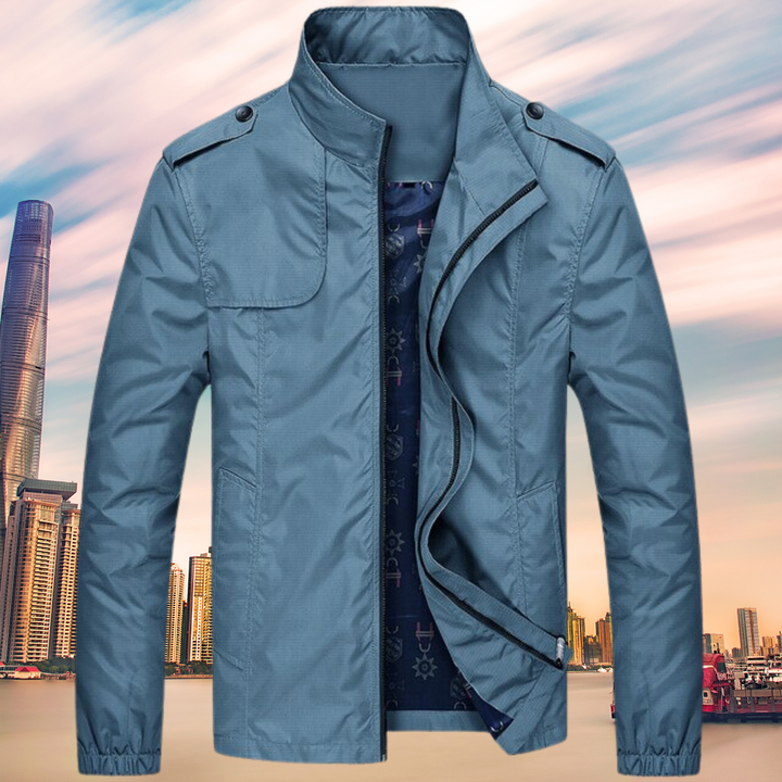 GENTI Oxford Mid-Coat | Nowoczesna kurtka wodoodporna i wiatroszczelna dla mężczyzn-Niebieski-M-Trend Polska