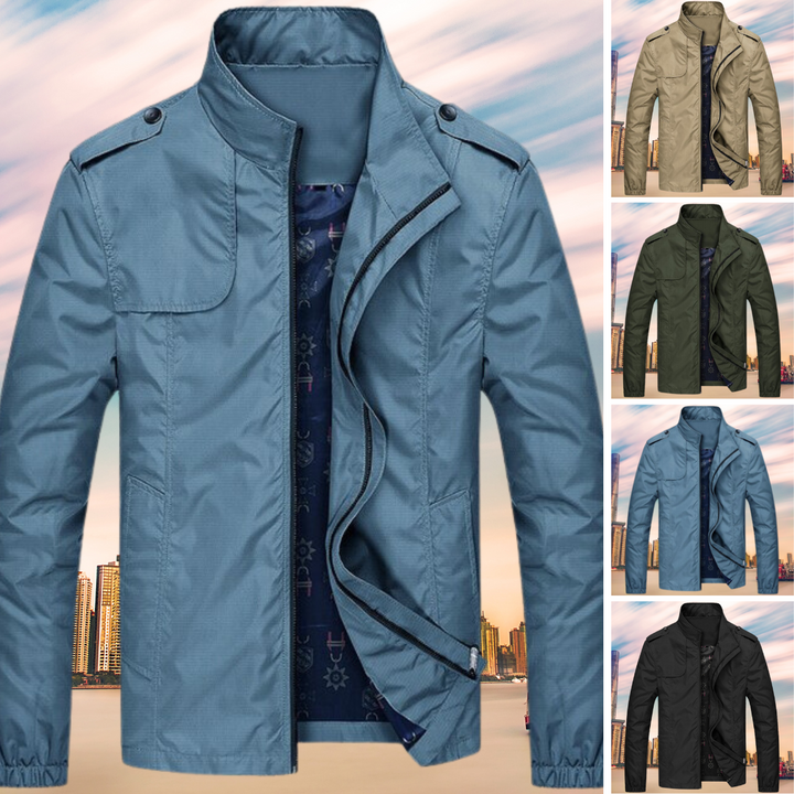 GENTI Oxford Mid-Coat | Nowoczesna kurtka wodoodporna i wiatroszczelna dla mężczyzn-Khaki-M-Trend Polska