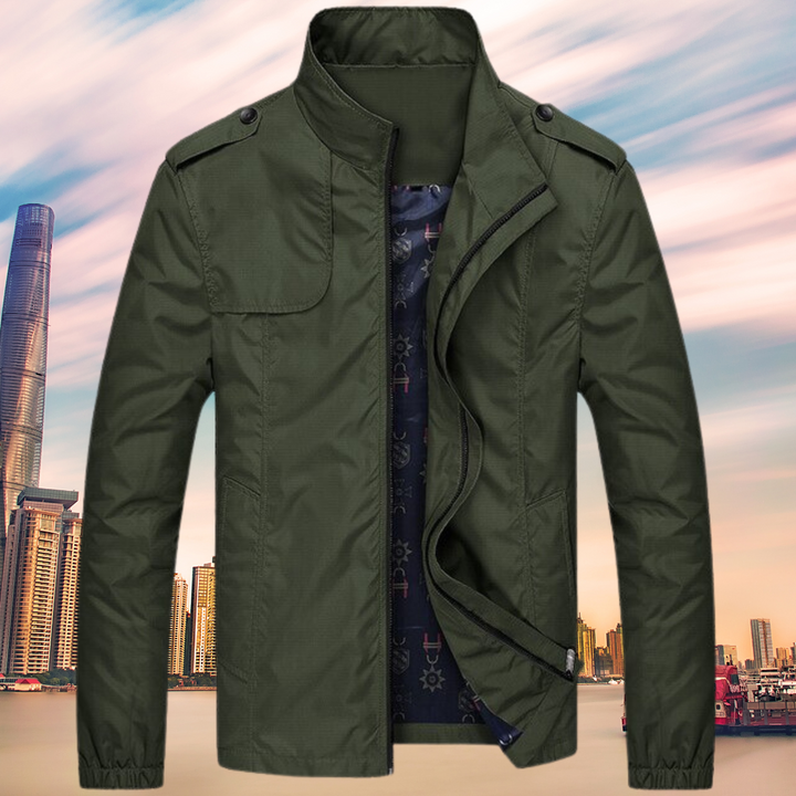 GENTI Oxford Mid-Coat | Nowoczesna kurtka wodoodporna i wiatroszczelna dla mężczyzn-Zielony-M-Trend Polska