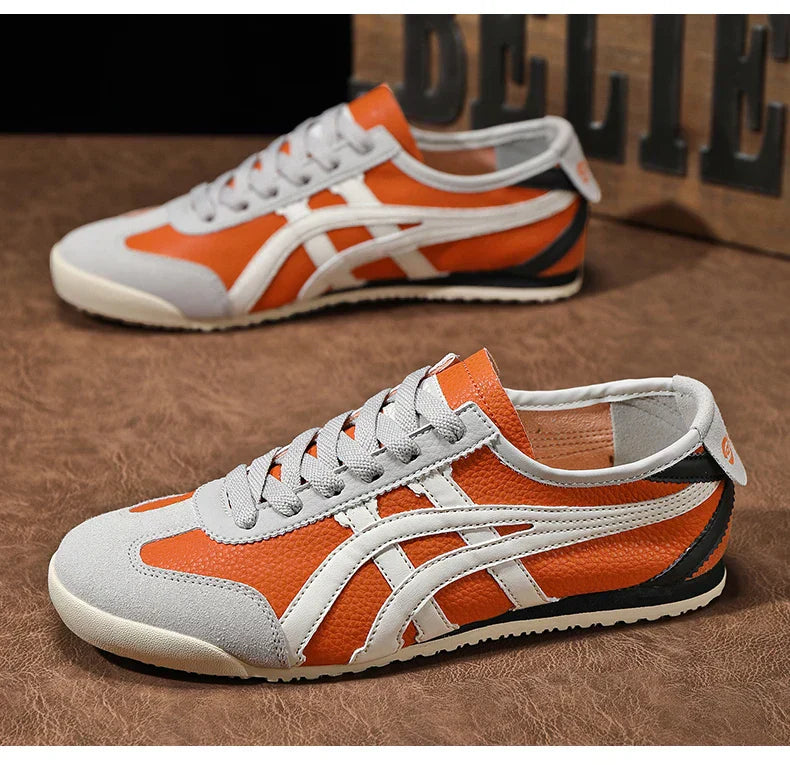 Geomertyczne letnie sneakersy z wygodnym dopasowaniem – Milan-Pomarańczowy szary-35-Trend Polska