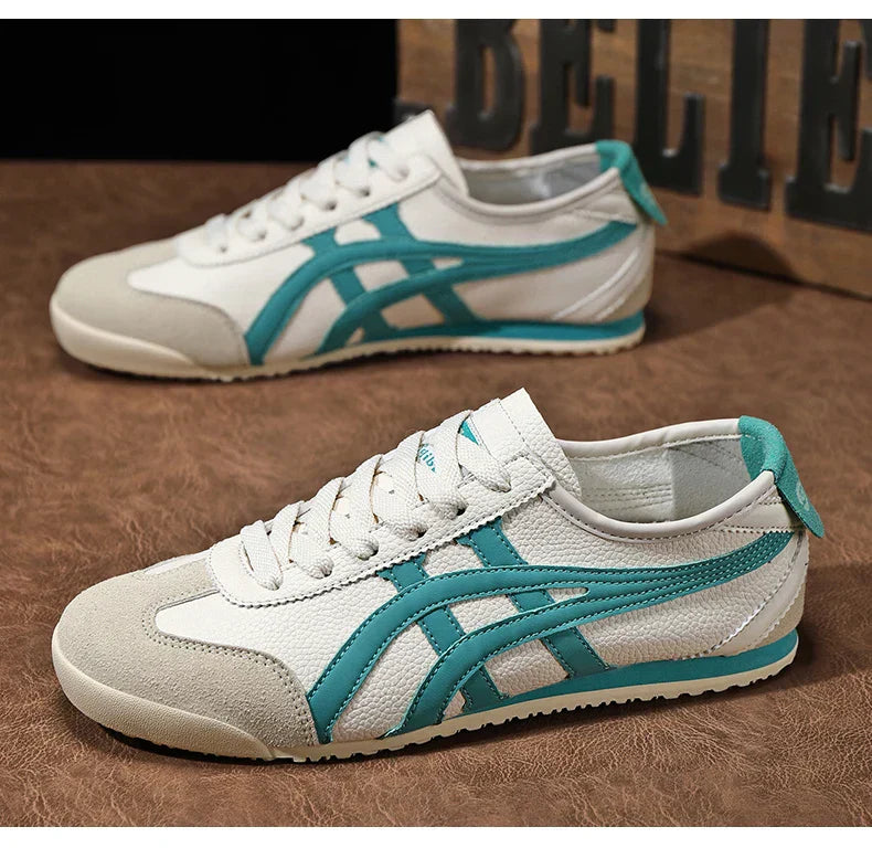 Geomertyczne letnie sneakersy z wygodnym dopasowaniem – Milan-Szary Zielony-35-Trend Polska