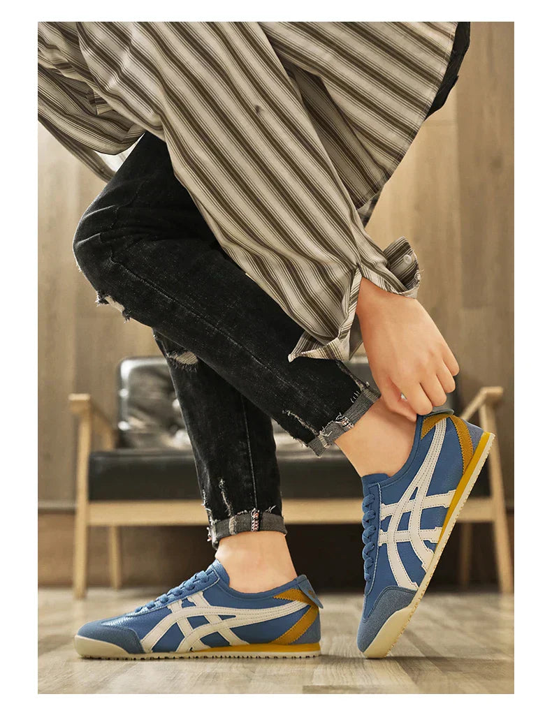 Geomertyczne letnie sneakersy z wygodnym dopasowaniem – Milan-Braun Żółty-35-Trend Polska