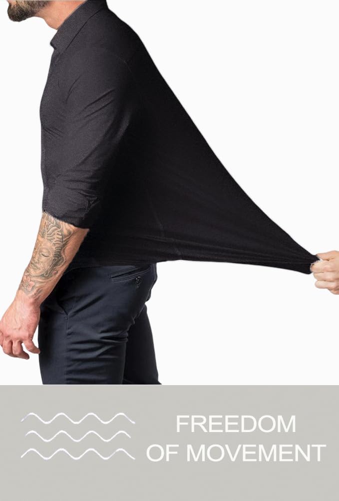 Gładka slim fit koszula męska - David-Czarny-S-Trend Polska