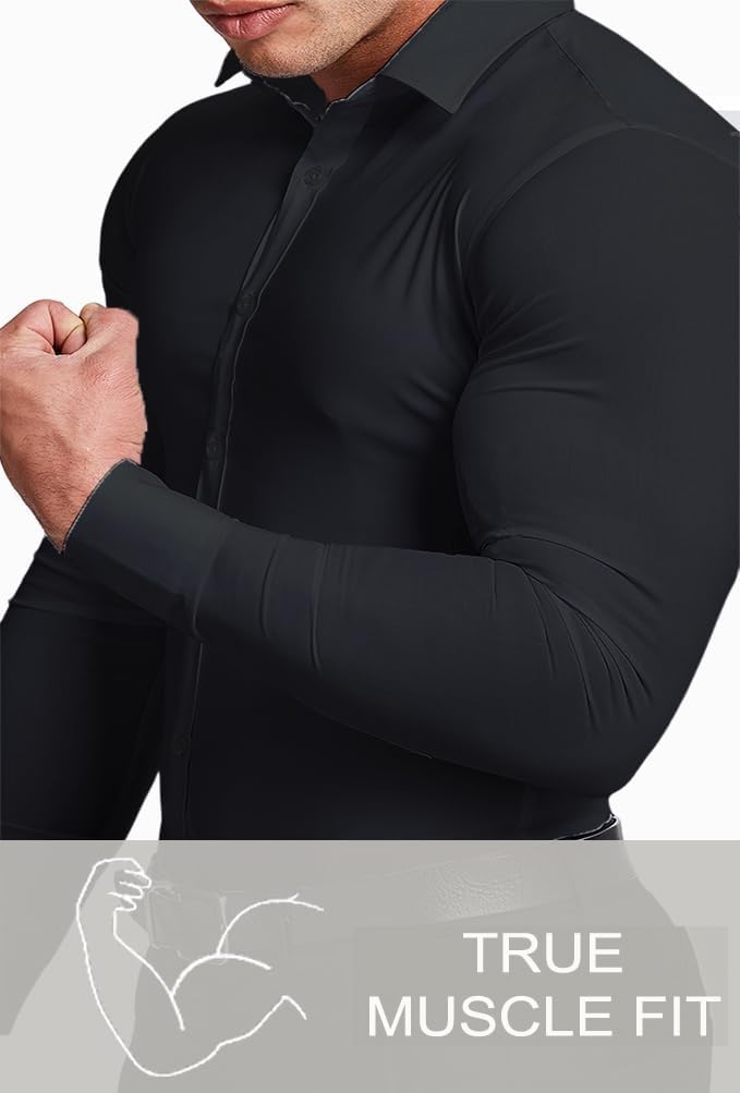 Gładka slim fit koszula męska - David-Czarny-S-Trend Polska