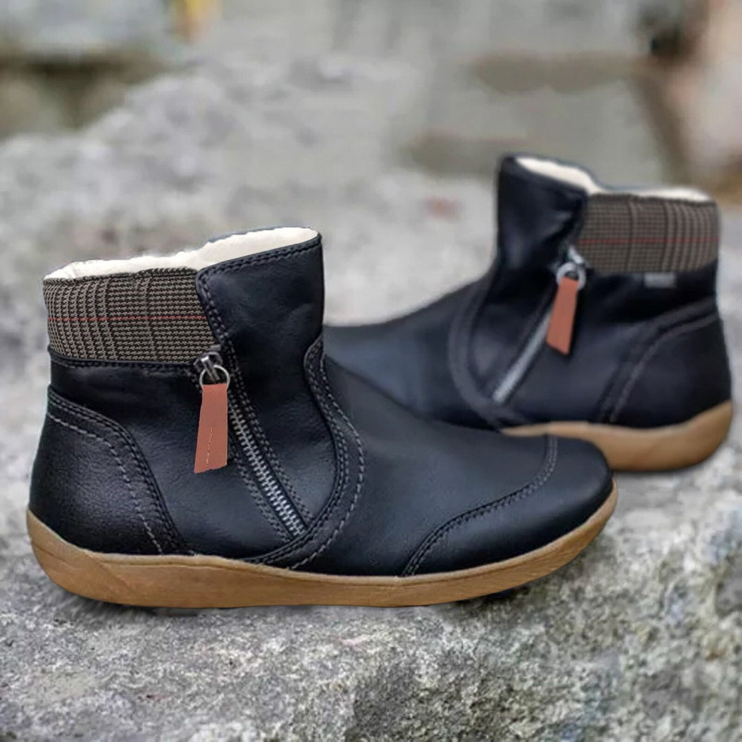 Gładkie kolorowe botki - WarmStep-Czarny-35-Trend Polska
