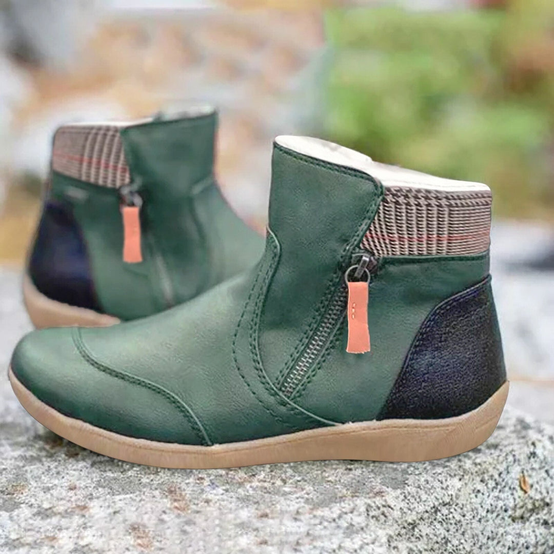 Gładkie kolorowe botki - WarmStep-Zielony-35-Trend Polska