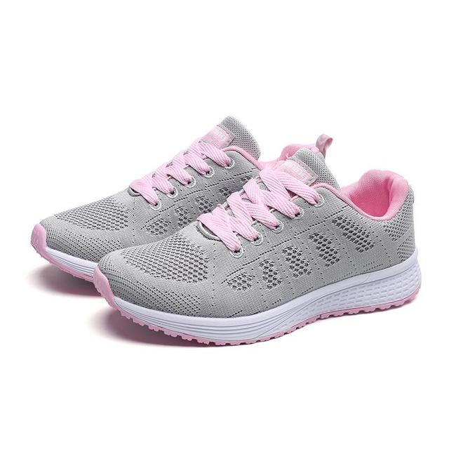 GlideFit Comfort | Casual ortopedyczne buty do biegania dla kobiet-Szary i różowy-35-Trend Polska