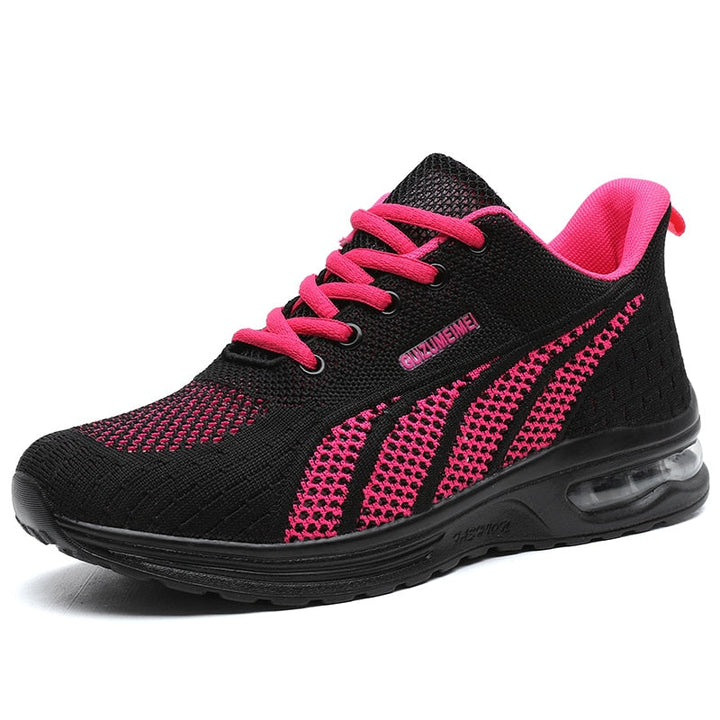 GlideMotion Run | Ergonomiczne Sneakersy z Amortyzowanym Obcasem dla Nieków-Czarny Różowy-35-Trend Polska