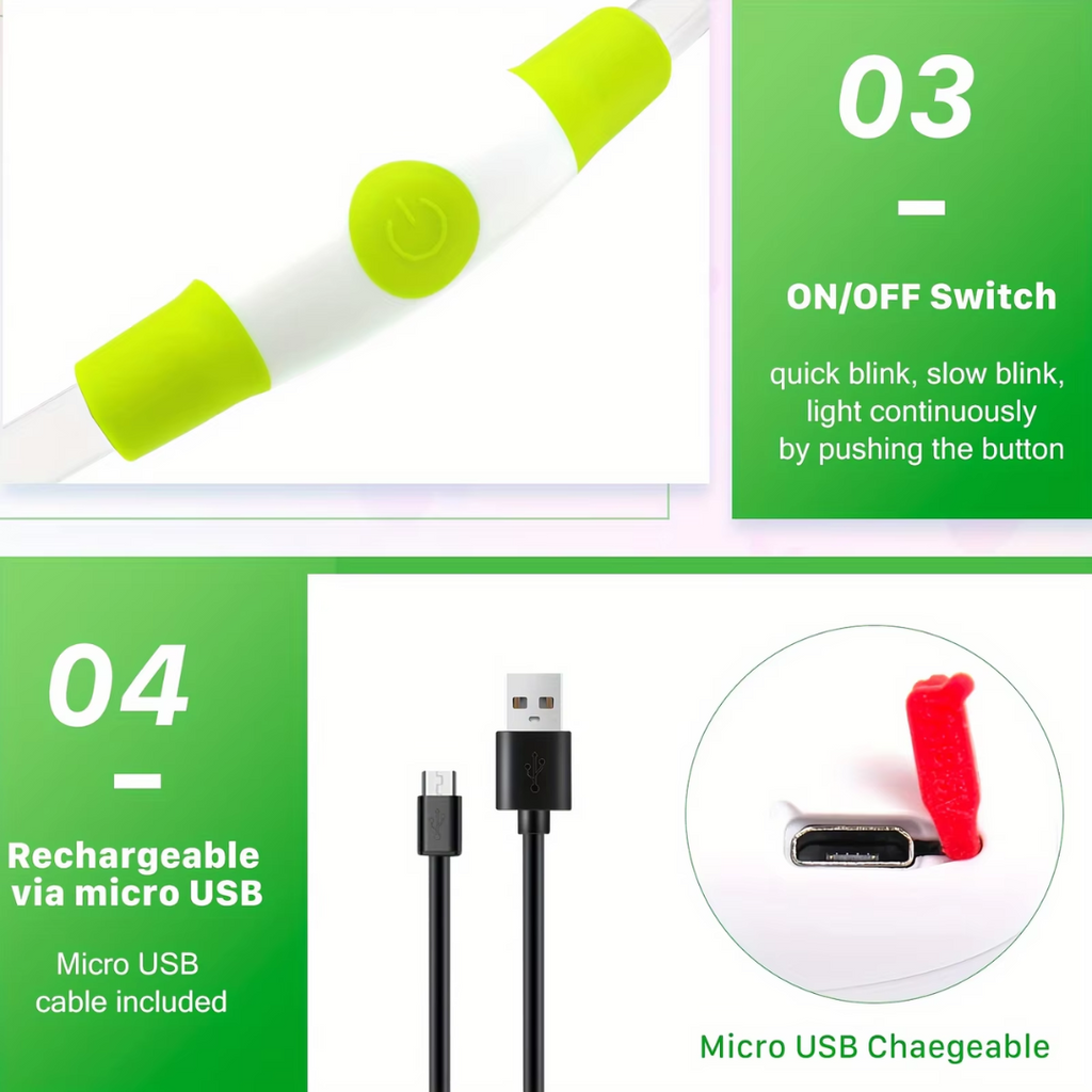 GlowSafe LED Obroża dla psów – Ładowalne światło bezpieczeństwa USB-Różowy-Trend Polska