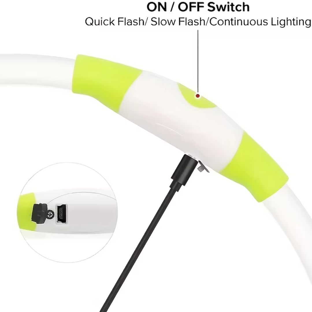 GlowSafe LED Obroża dla psów – Ładowalne światło bezpieczeństwa USB-Różowy-Trend Polska