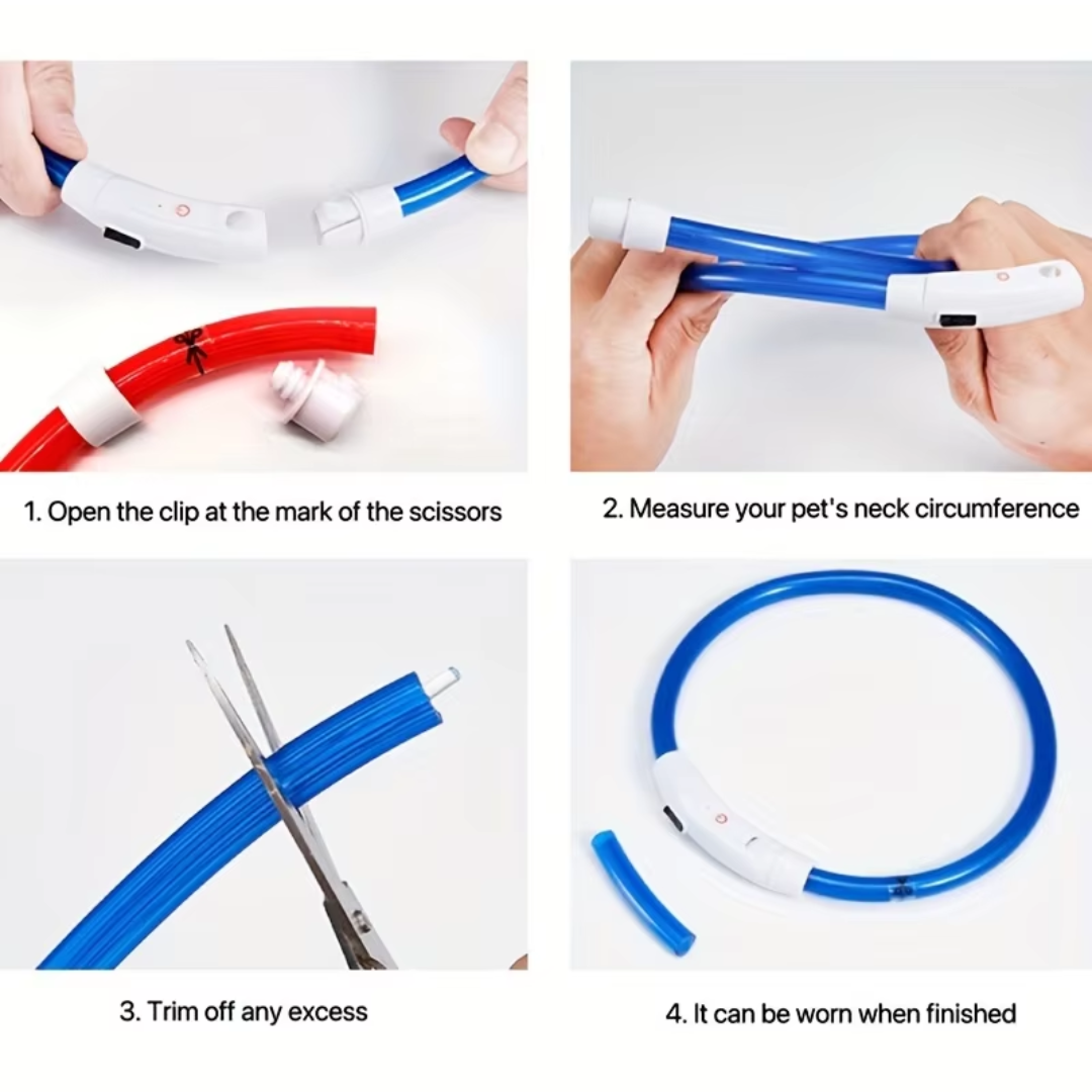 GlowSafe LED Obroża dla psów – Ładowalne światło bezpieczeństwa USB-Różowy-Trend Polska