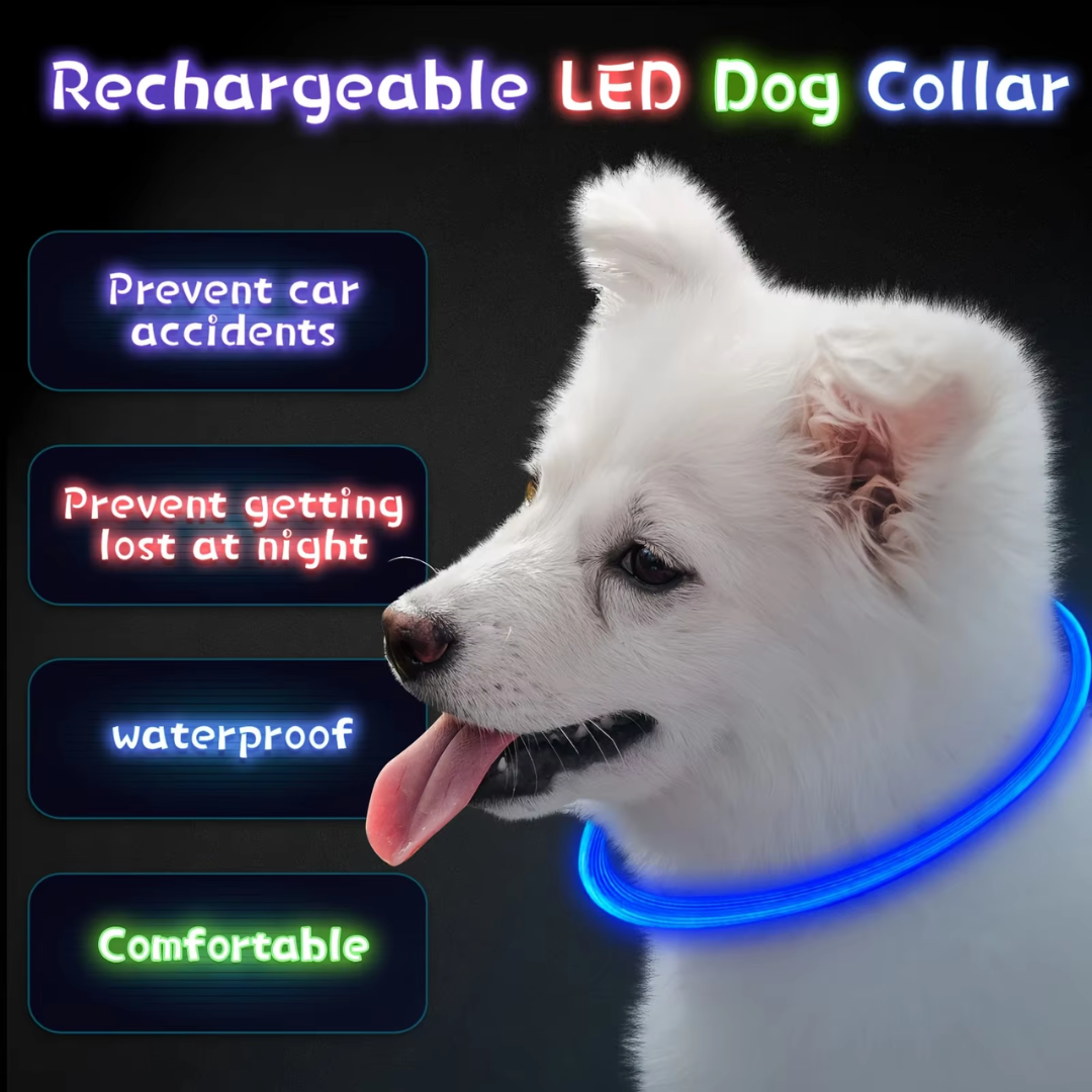 GlowSafe LED Obroża dla psów – Ładowalne światło bezpieczeństwa USB-Różowy-Trend Polska
