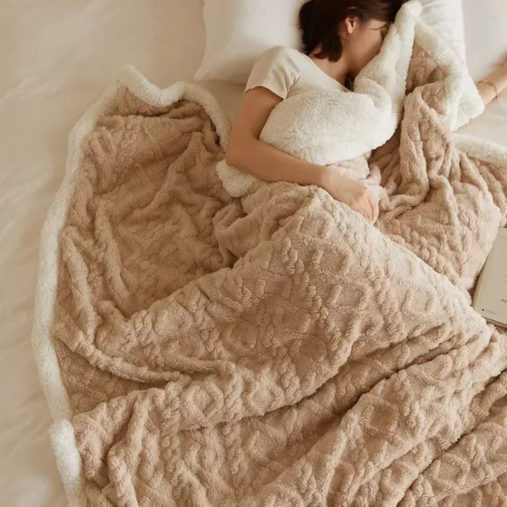 Gruba zimowa wełniana kołdra - WarmWool-Beżowy-70x100cm-Trend Polska