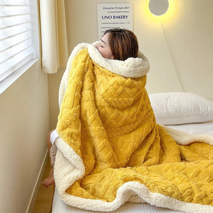 Gruba zimowa wełniana kołdra - WarmWool-Ciemnobrązowy-70x100cm-Trend Polska