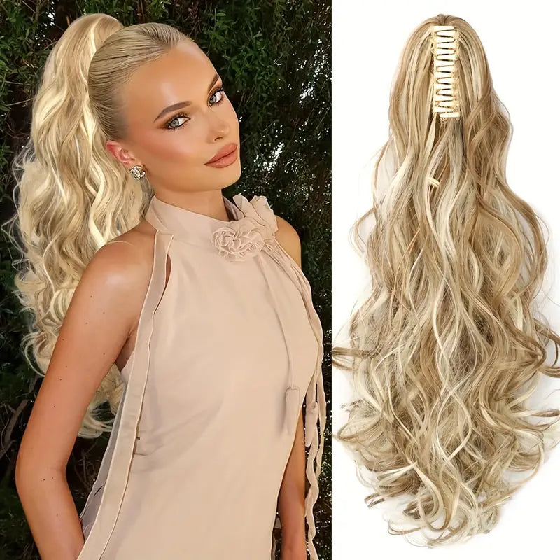 Hairextension Koński ogon 55 cm – Veloura-Blond-Falujący-Trend Polska