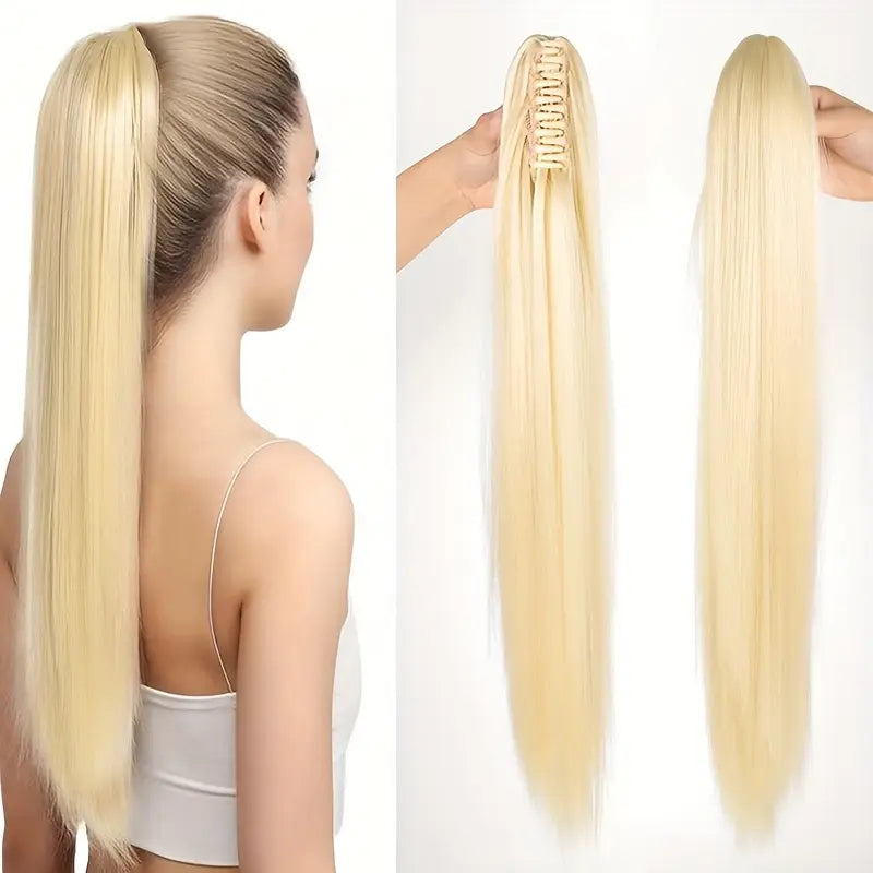 Hairextension Koński ogon 55 cm – Veloura-Blond-Styl-Trend Polska
