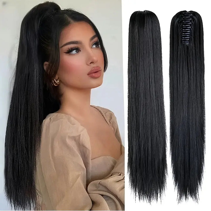 Hairextension Koński ogon 55 cm – Veloura-Ciemnobrązowy-Styl-Trend Polska