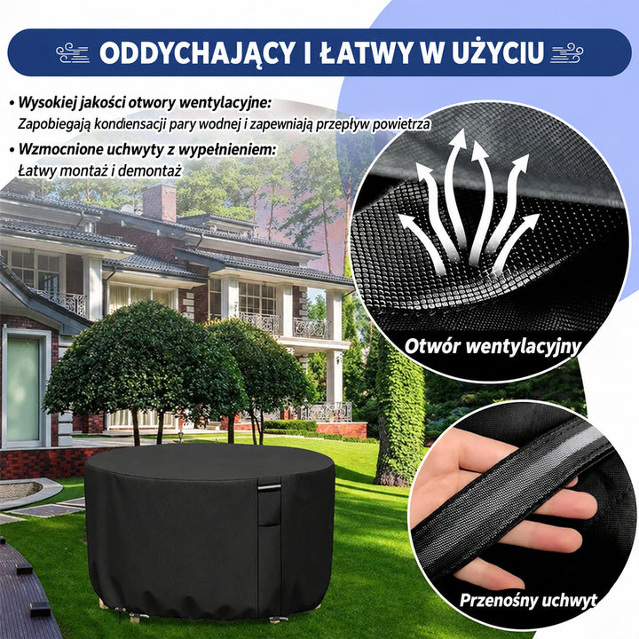 Heavy-Duty Round Patio Furniture Cover with Air Vent 13